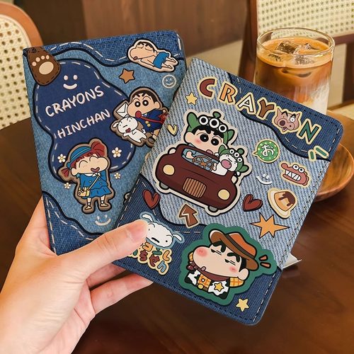 旅游复古牛仔卡通护照夹证件包