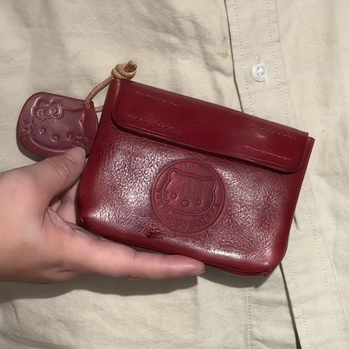迷你高级红色皮质零钱包