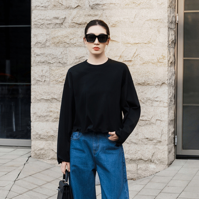 【知喜ziJoy】含桑蚕丝圆领T恤女