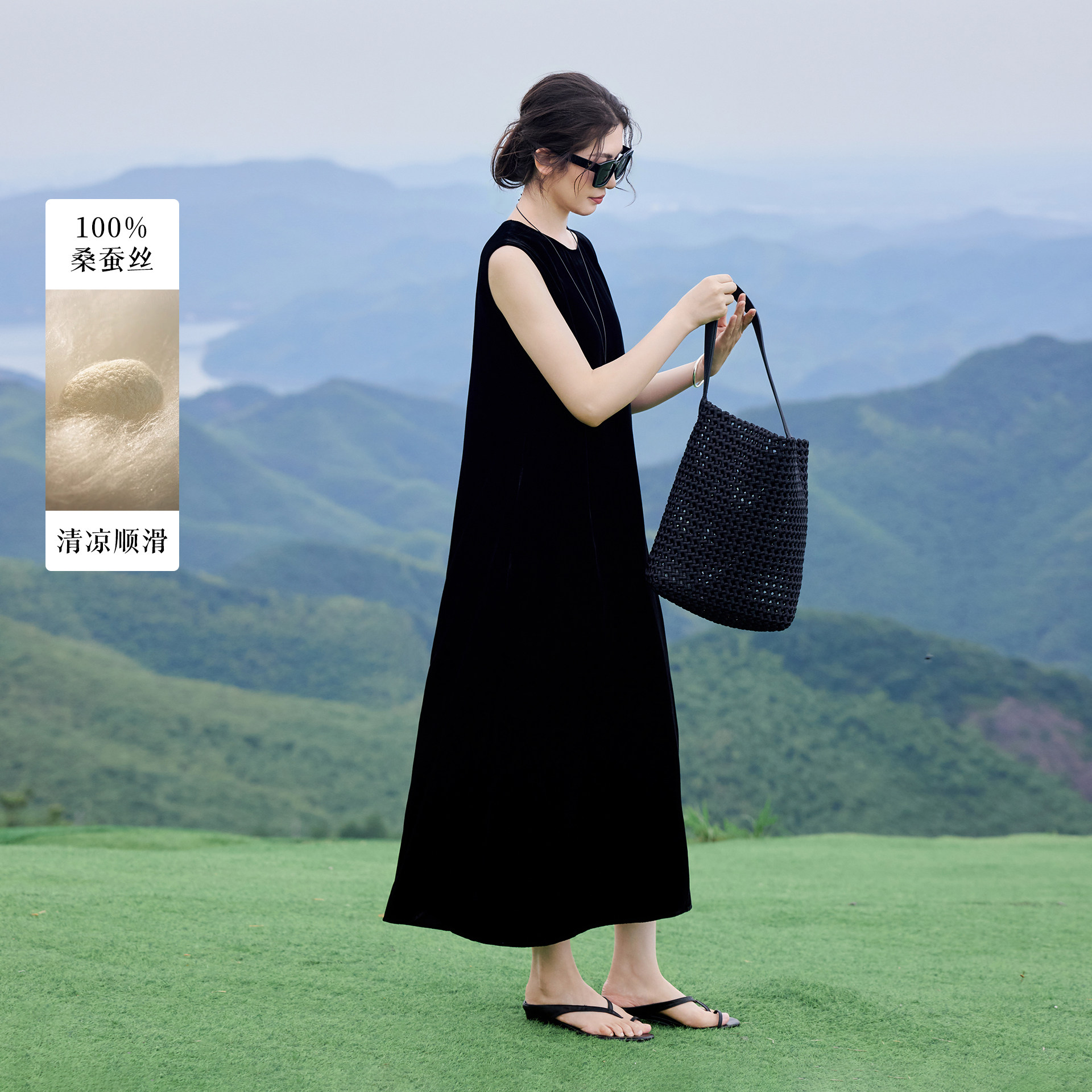 【知喜ziJoy】26夏桑蚕丝连衣裙图片