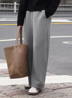 2026春季新款休闲香蕉裤松紧腰外穿显瘦美式软糯流行时尚灰色慵懒