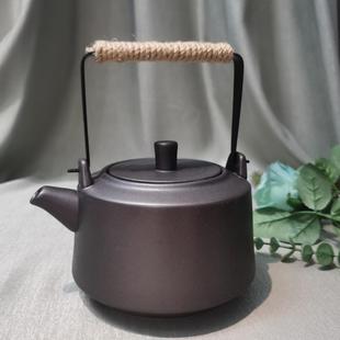 粗陶壶围炉煮茶壶户外明火炉炭烧水壶提梁壶家用电陶壶陶瓷泡茶壶