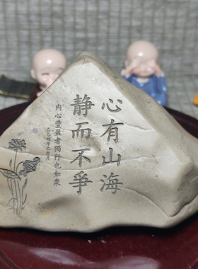 新疆戈壁滩泥石茶桌家居花盆鱼缸刻字石头摆件石型颜色随机包邮