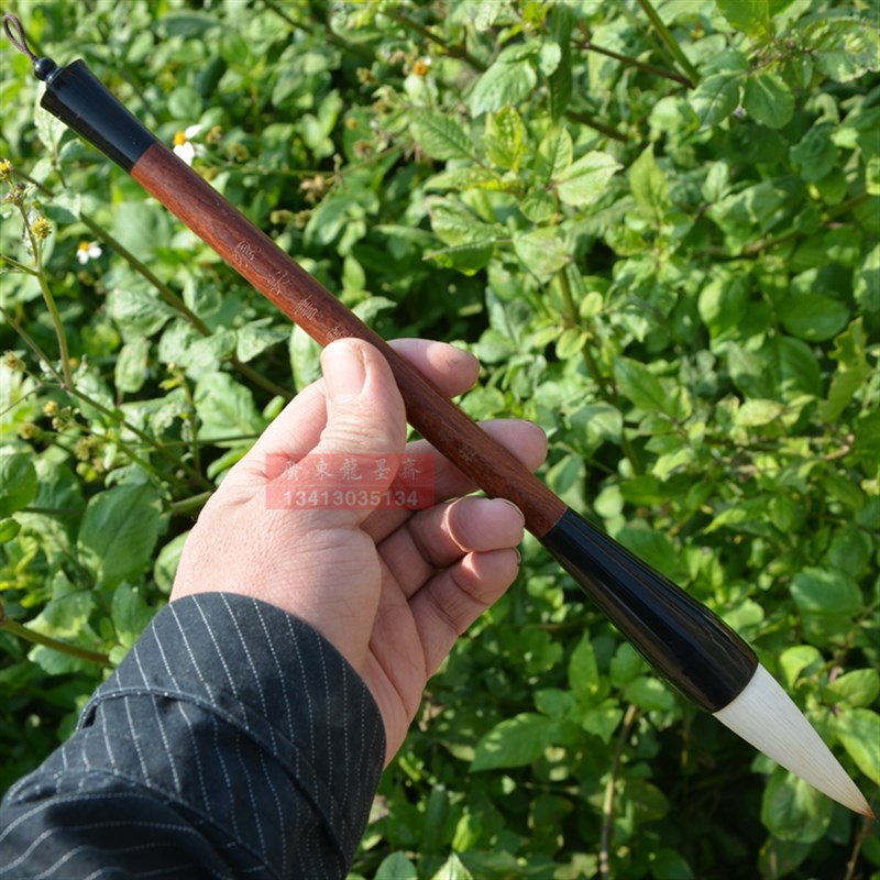 狼毫掺羊毫七狼三羊提斗楷书榜书笔入宣纸渗墨水匀对联大兼毫毛笔