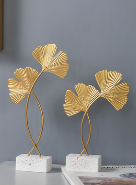 北欧轻奢创意客厅玄关银杏叶酒柜装饰品摆件家居办公室桌面小摆设