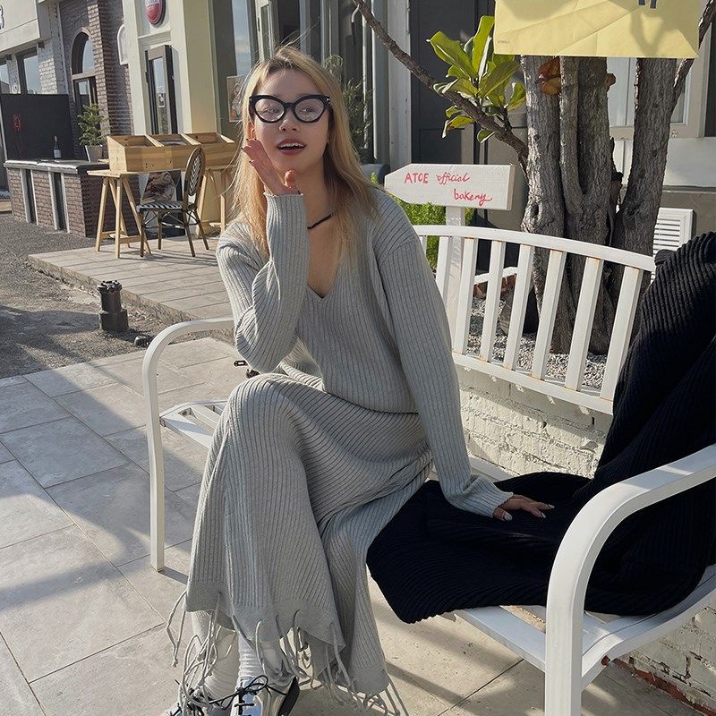 MOERSHOP 费尼兹主义 针织上衣套装女春季新款设计感半身裙两件套