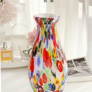 玄关H45 饰摆件水培花器样板间电视柜软装 意器 琉璃花瓶万花家居装