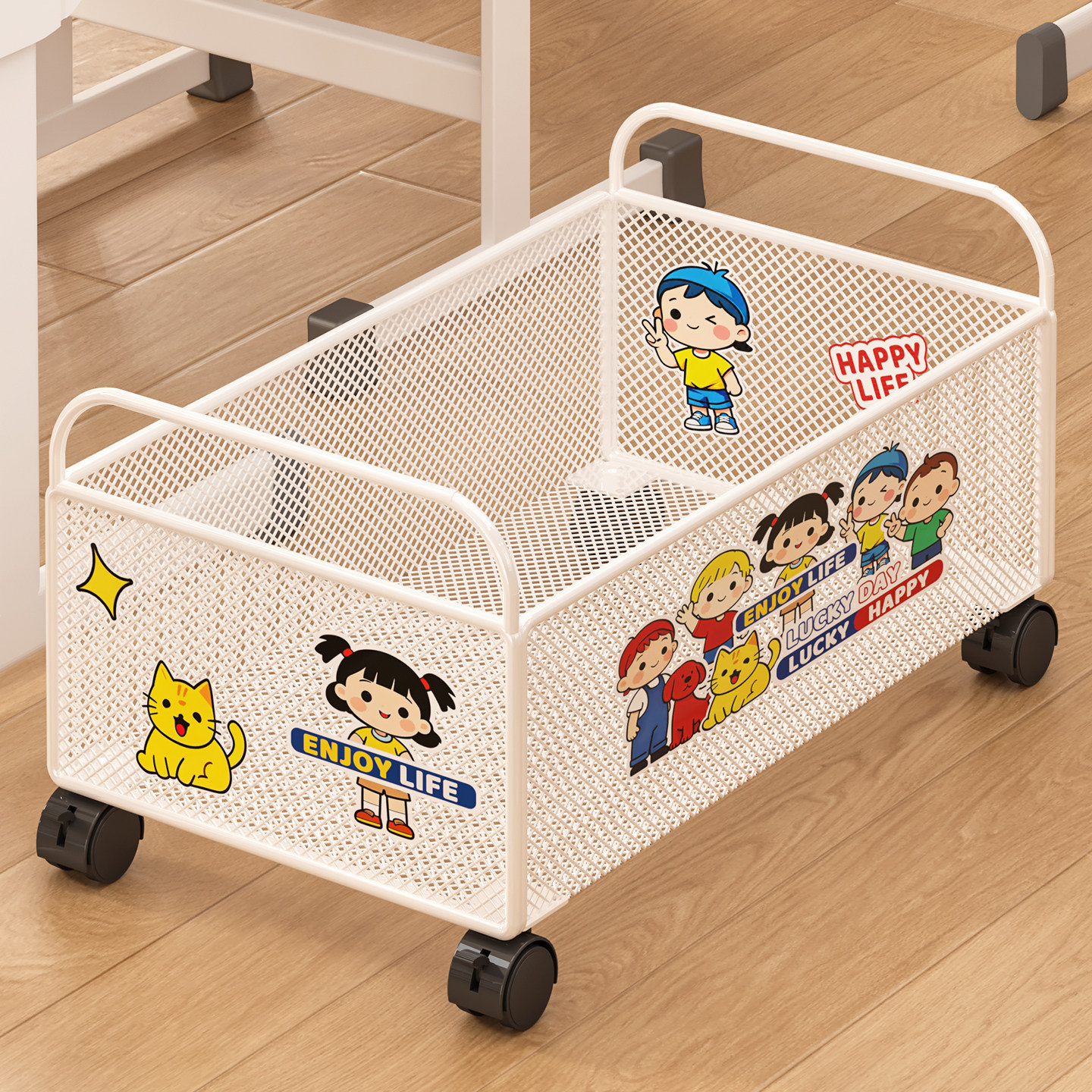 桌下书包置物架书架书本收纳筐箱可移动带轮放置神器办公室小推车,收纳整理,整理架/置物架/收纳架,淘宝优惠券,粉丝福利购,淘宝优惠卷