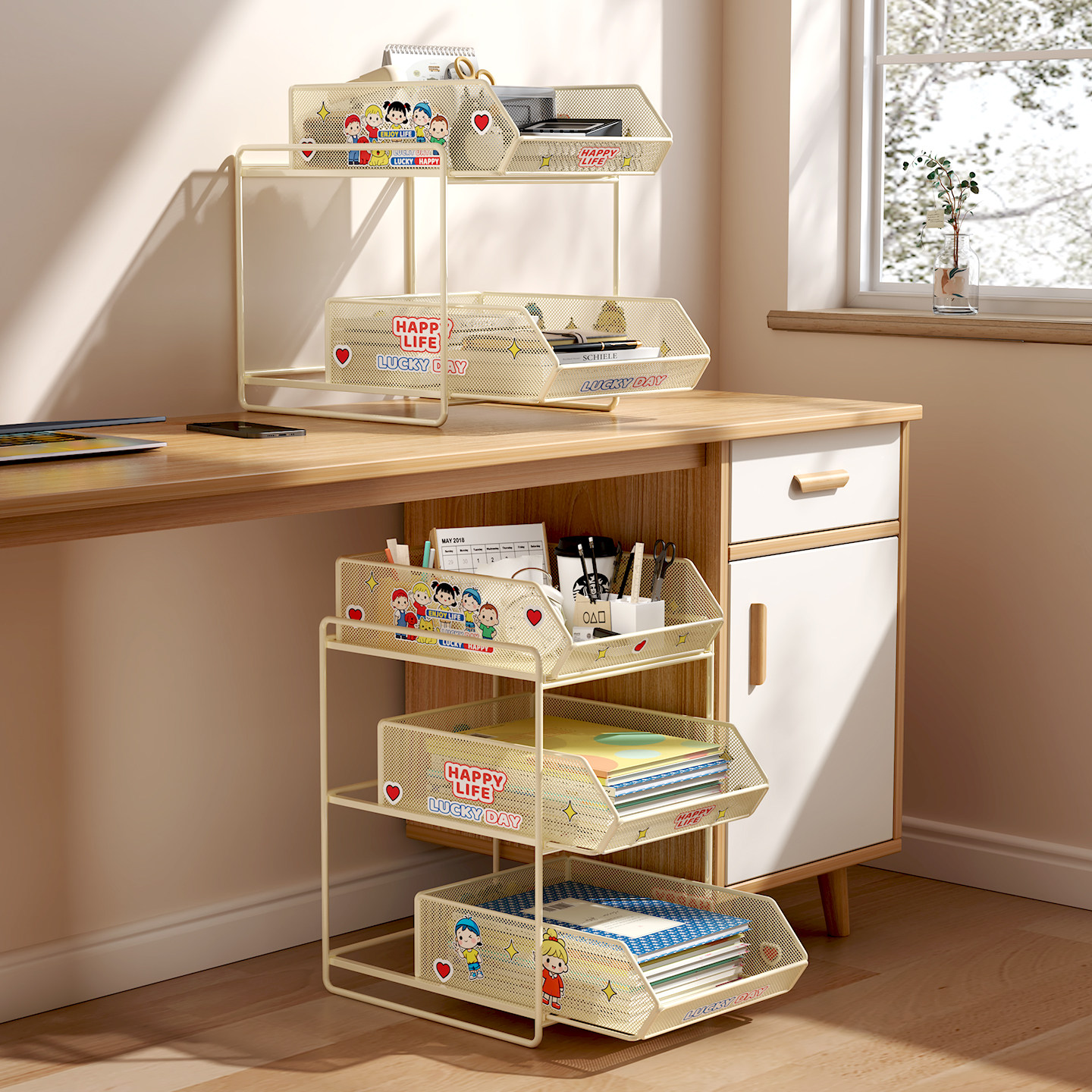 书桌旁小书架可移动带轮落地办公桌边推车书本收纳书柜桌下置物架,收纳整理,整理架/置物架/收纳架,淘宝优惠券,粉丝福利购,淘宝优惠卷