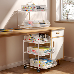 桌下置物架带轮可移动学生书包书本收纳小推车办公室装书整理书架