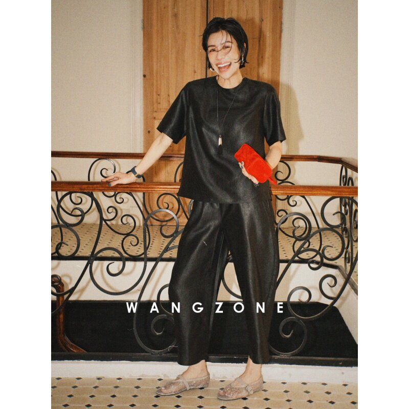 WANG ZONE｜重磅25姆米100桑蚕丝香云纱气质老钱风上衣/裤子套装