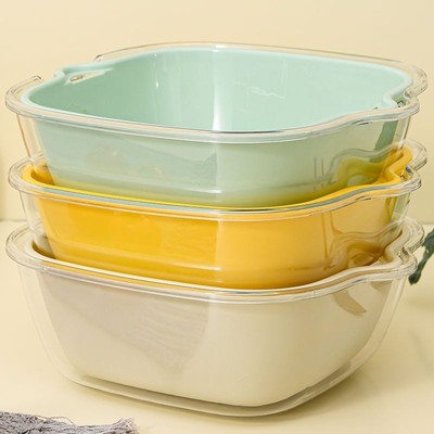 双层塑料洗菜盆沥水篮子厨房神器多功能客厅家用水果盘洗水果菜篮