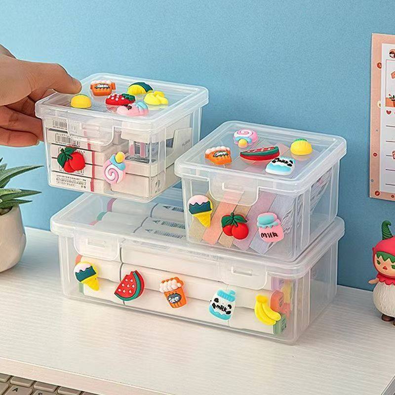 PP透明收纳盒铅笔文具收纳带盖透明大容量收纳高颜值家用便携放置,收纳整理,卡片收纳盒/册,淘宝优惠券,粉丝福利购,淘宝优惠卷