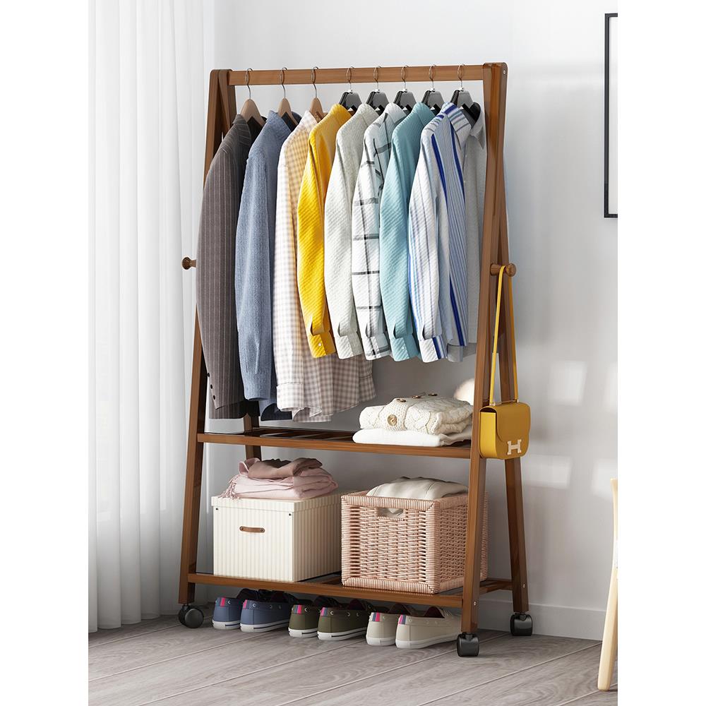 实木衣帽架落地卧室家用置物架多功能简易挂包衣架客厅挂衣服架子