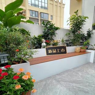 户外庭院阳台花箱坐凳组合休闲 广场商业街不锈钢花坛座椅围栏隔