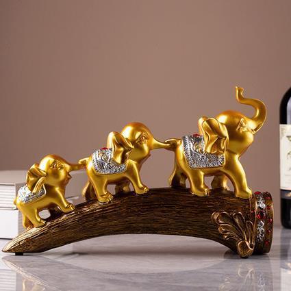 聚财象摆件招财创意客厅玄关电视柜装饰办公室桌面工艺品轻奢高档