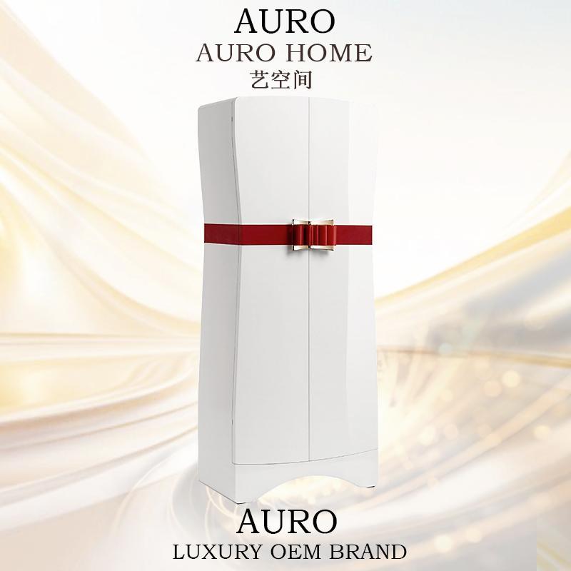 意式高级轻奢置地首饰柜别墅靠墙储物柜设计师实木家用珠宝保险柜