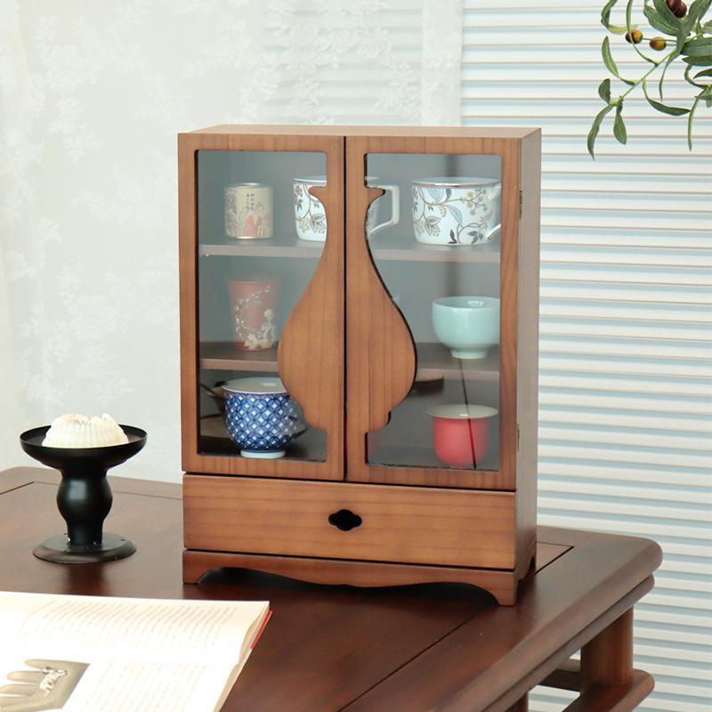果设茶具收纳盒收纳柜防尘茶几桌面茶叶茶杯整理存放功夫茶壶置物