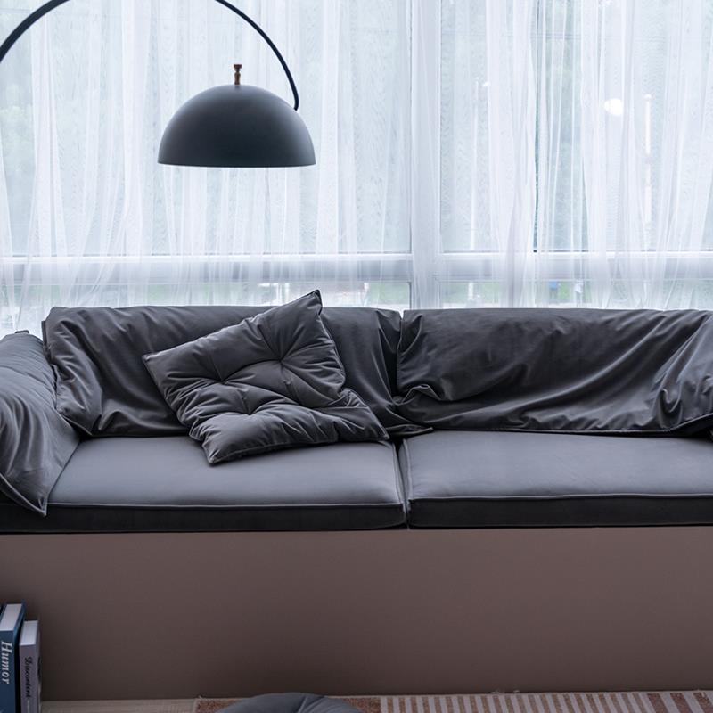 侘寂风新款大象耳朵飘窗沙发定制轻奢飘窗垫定做网红阳台垫窗台垫