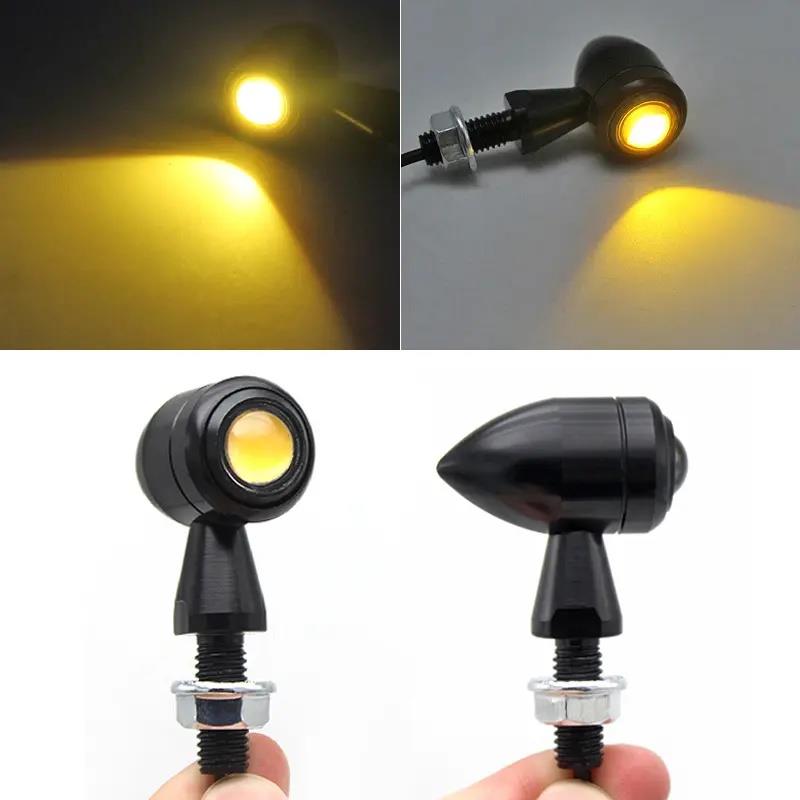 适用于.太子摩托车配件复古改装通用转向灯转灯信号灯金属LED温黄