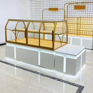 面包柜面包展示柜玻璃展柜货架蛋糕店柜台商用实木中岛柜边柜展柜