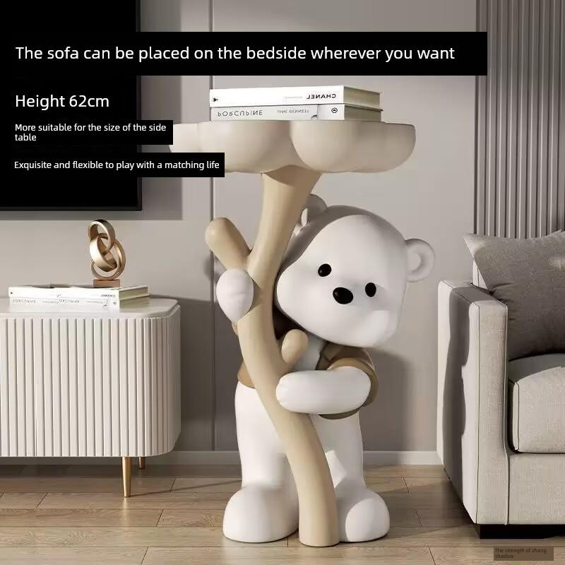 轻奢客厅花熊装饰创意沙发边桌乔装礼物床头柜电视柜装饰