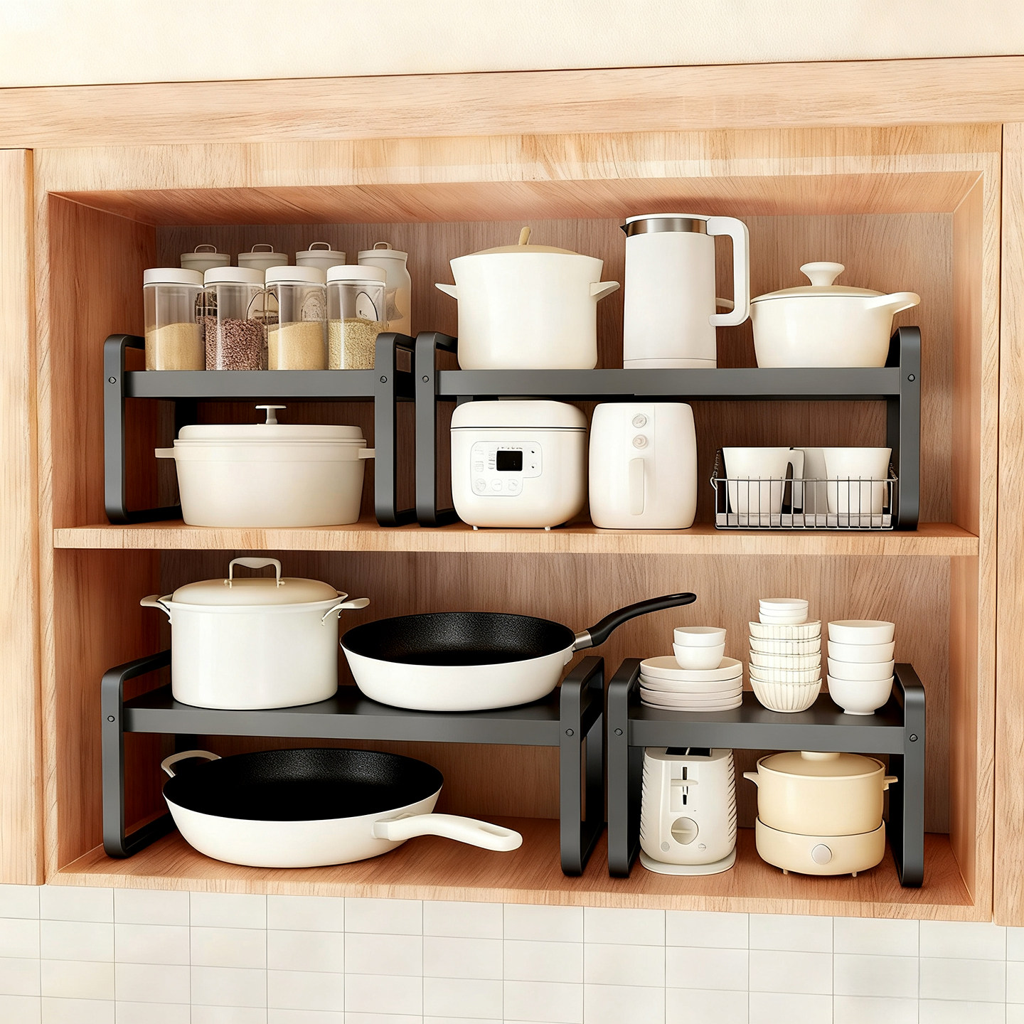 可伸缩厨房置物架橱柜内分层架多层柜子隔板调料锅具微波炉收纳架,厨房/烹饪用具,厨房置物架/置物柜/角架,淘宝优惠券,粉丝福利购,淘宝优惠卷