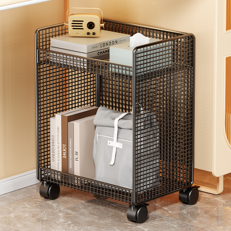 桌下书架置物架书桌带轮放书包教室办公室可移动小推车书本收纳层