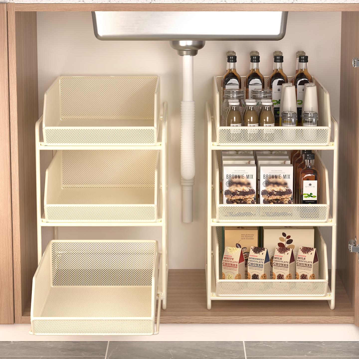 【大容量收纳】厨房下水槽置物架