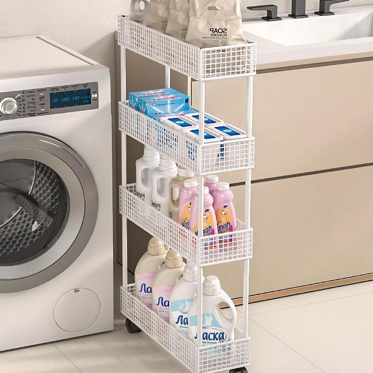 卫生间置物架夹缝洗衣机侧面超窄置物架浴室收纳柜子洗漱台旁支架