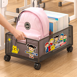 书本收纳箱书箱带轮可移动桌下学生教室书本收纳高中生书籍盒神器