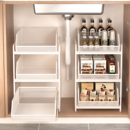 厨房下水槽置物架抽拉式 抽屉收纳拉篮 橱柜内分层架多功能新款