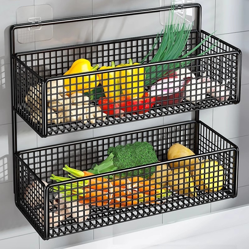 葱姜蒜厨房置物架墙上壁挂多功能调料收纳盒各种神器免打孔菜篮子,厨房/烹饪用具,厨房置物架/置物柜/角架,淘宝优惠券,粉丝福利购,淘宝优惠卷