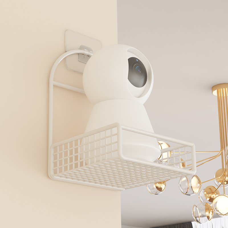 家用摄像头墙上置物架免打孔监控支架室内壁挂路由器放置收纳架子