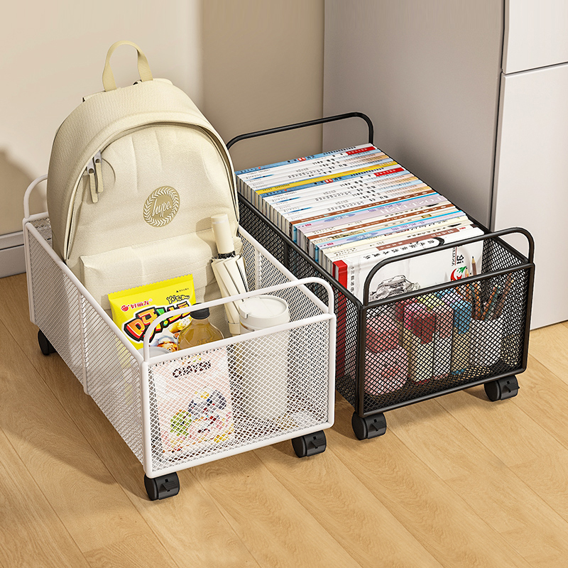 书包置物架装书小推车带轮放置神器可移动收纳筐桌下书本收纳架子