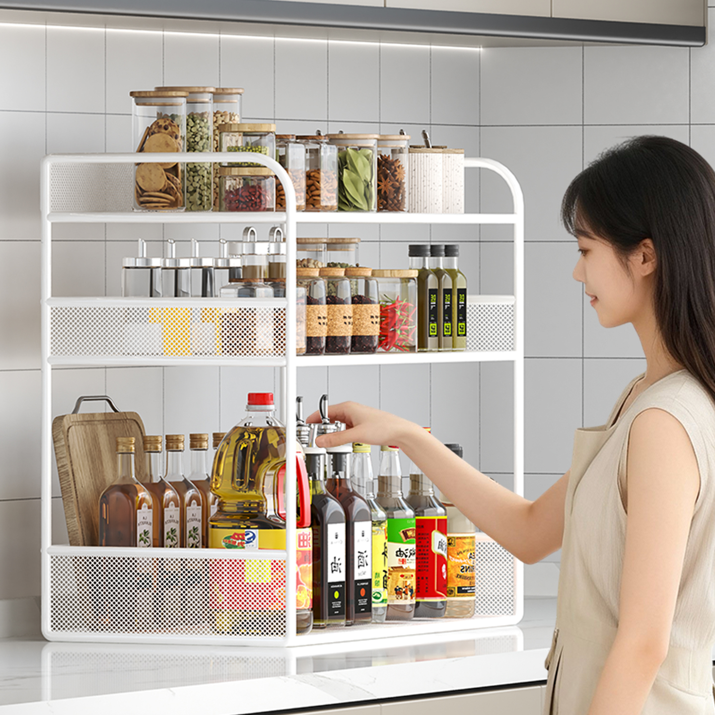 【多功能】多层厨房调料品置物架