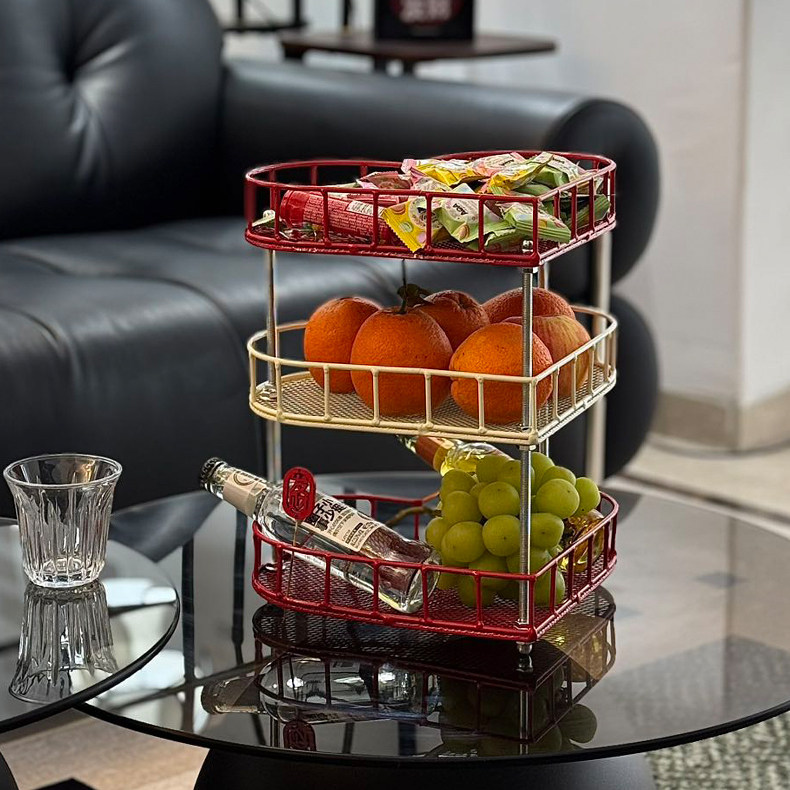春节多层水果盘2025新款果盘客厅茶几家用一体零食摆放盘收纳篮,餐饮具,果盆/果盘/果篮,淘宝优惠券,粉丝福利购,淘宝优惠卷