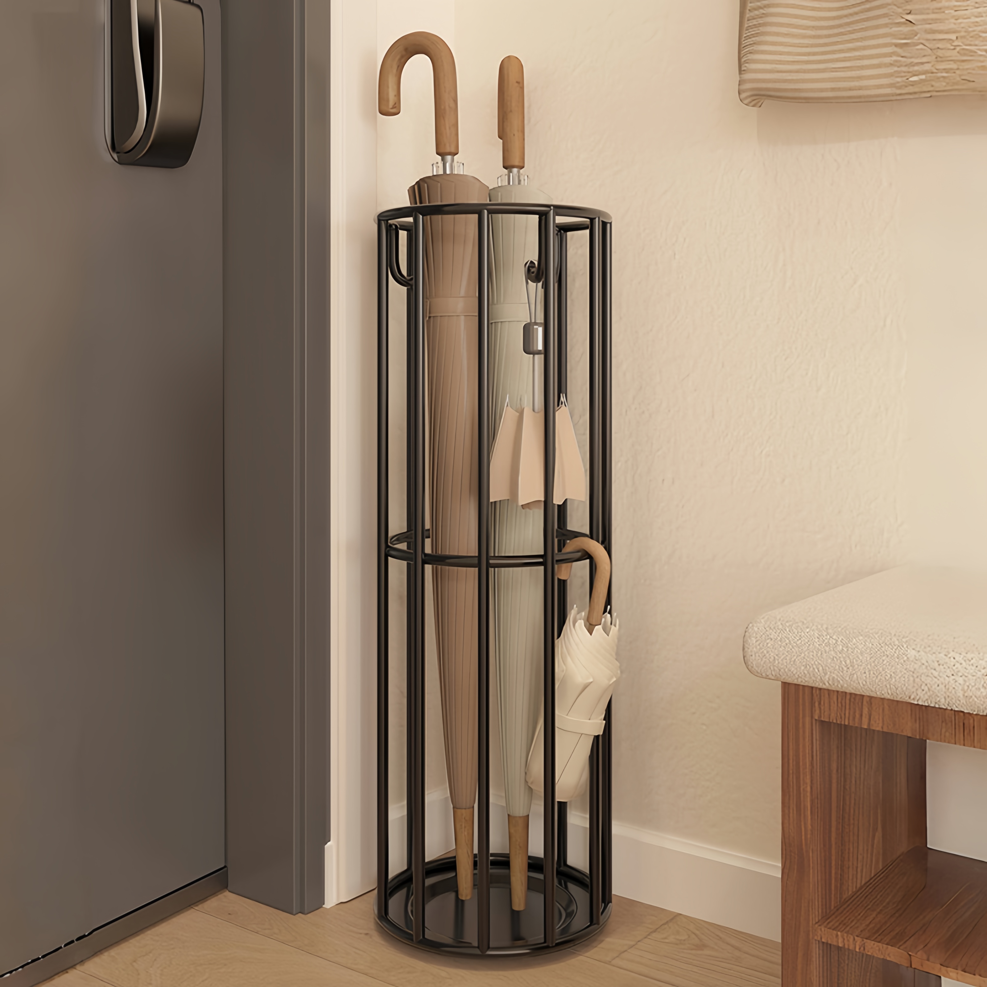 雨伞收纳架家用入户门玄关处存放伞架大容量沥水放置架商用除水器