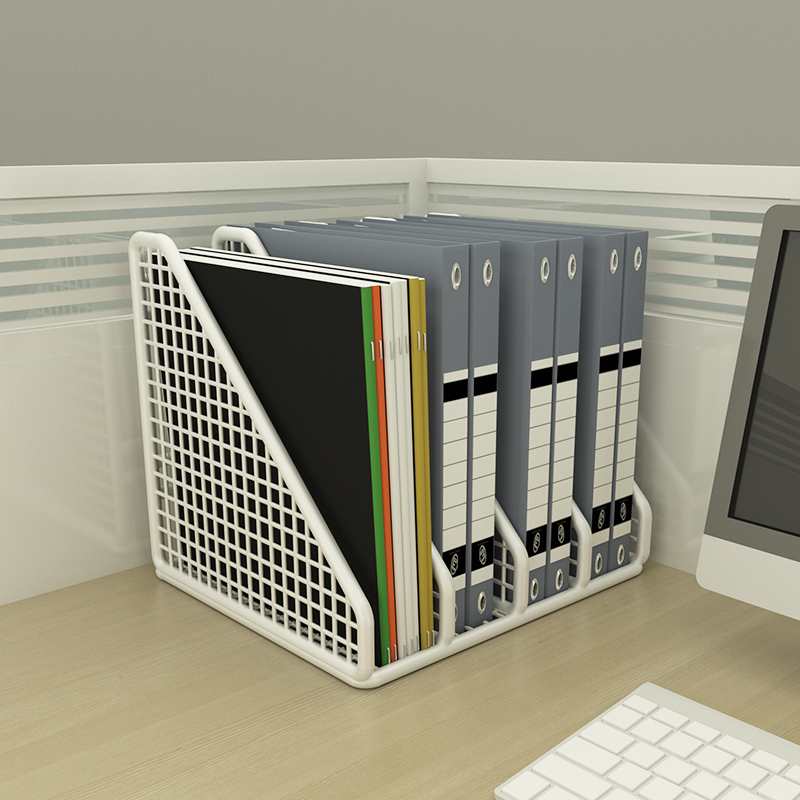 金属文件收纳架办公桌置物架文件夹收纳盒档案资料办公室用品大全书本收纳整理架多联文件框a4书架桌面书立架