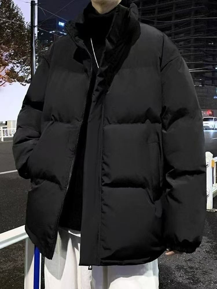 棉衣男女款秋冬季2025新款纯色加绒加厚宽松立领保暖时尚百搭棉服