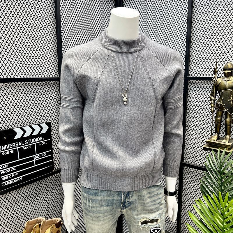 男士潮牌加厚打底衫毛衣重磅内搭线衣2025新款秋冬季痞帅气针织衫