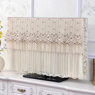 蕾丝亮紫 48防尘套55布艺32欧式 夏季 47电视机罩50液晶42英寸60挂式