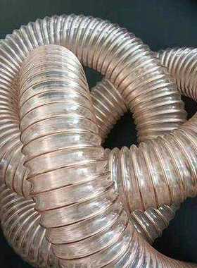 pu聚氨酯钢丝通风管200 220 250 275木屑工业伸缩波纹除尘吸尘管