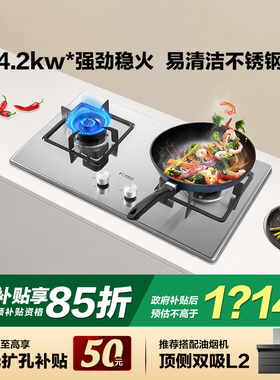 方太TH33G不锈钢燃气灶家用煤气双灶台式嵌入式天然气液化气灶具