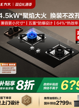 方太燃气灶家用双灶具02-TH31B猛火灶台嵌入式天然液化气炉煤气灶