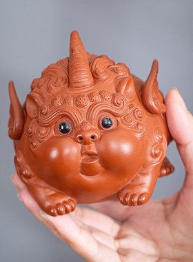 招财紫砂可爱貔貅茶宠摆件精品可养茶玩创意客厅茶桌茶台装饰摆设
