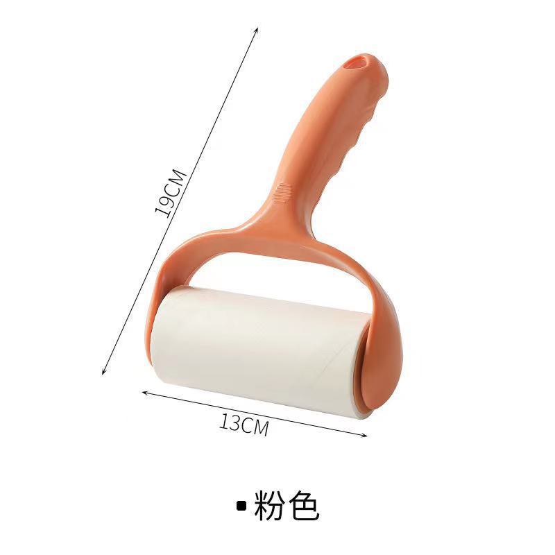 批发粘尘滚筒刷毛器衣服粘尘除尘纸粘毛刷卷纸带手柄斜撕式粘