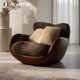 意式 轻奢现代休闲椅转椅客厅单人沙发椅简约北欧家用躺椅沙发椅