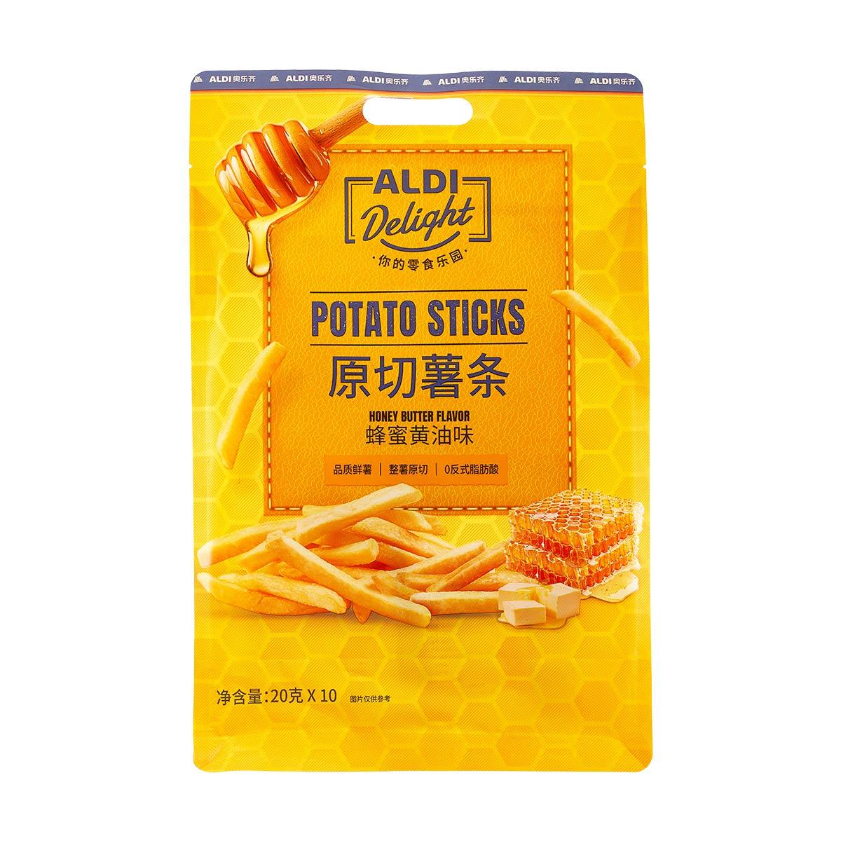 ALDI奥乐齐代购Delight原切薯条蜂蜜黄油味20g*10膨化休闲零食