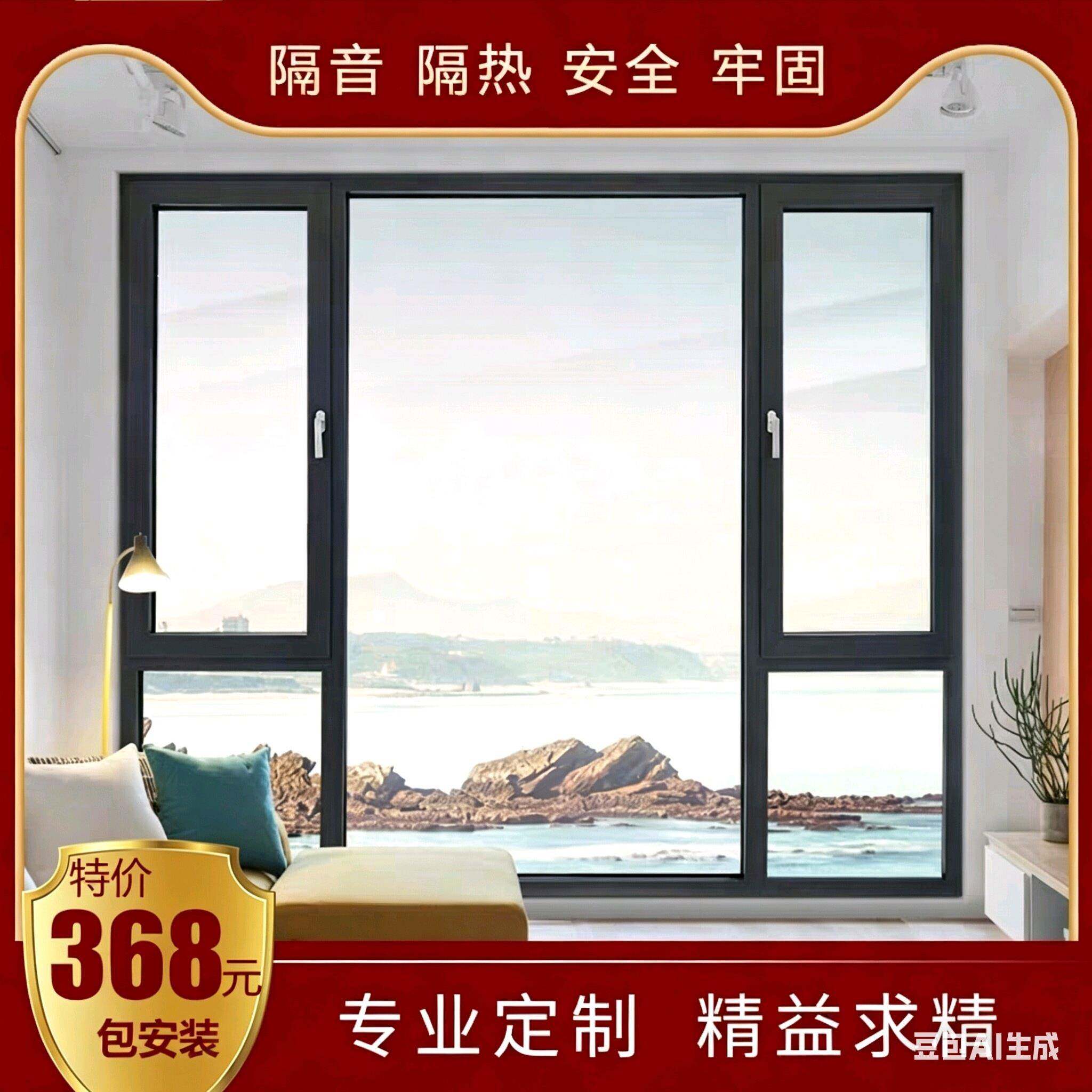 成都断桥铝合金门窗定制平开窗纱一体推拉隔音系统窗封阳台落地窗
